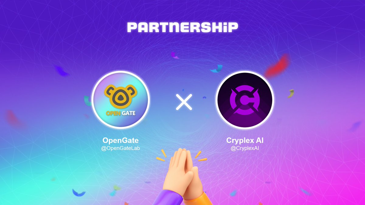 OpenGate (@opengatelab) on Twitter photo ๐ฅณThrilled to make NEW partnership with <a href="/CryplexAI/">Cryplex AI</a>
๐#Cryplex is a #DePIN-based decentralized platform that converts unused disk space into high-quality AI training dataโrewarding you with CPX tokens and exclusive airdrops. Weโre inviting forward-thinking projects and ๐ฅณThrilled to make NEW partnership with <a href="/CryplexAI/">Cryplex AI</a>
๐#Cryplex is a #DePIN-based decentralized platform that converts unused disk space into high-quality AI training dataโrewarding you with CPX tokens and exclusive airdrops. Weโre inviting forward-thinking projects and