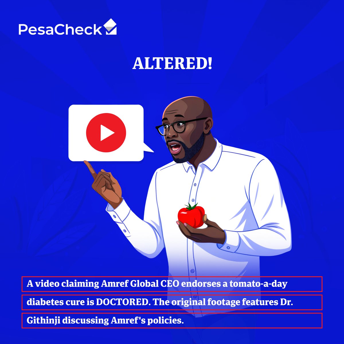 🍅 The Amref Global CEO is allegedly quoted as claiming to have developed a solution that can "destroy diabetes in just 30 seconds" – which sounds more like a magic trick than a legitimate medical breakthrough.

👉🏾  bit.ly/4c9FOVY