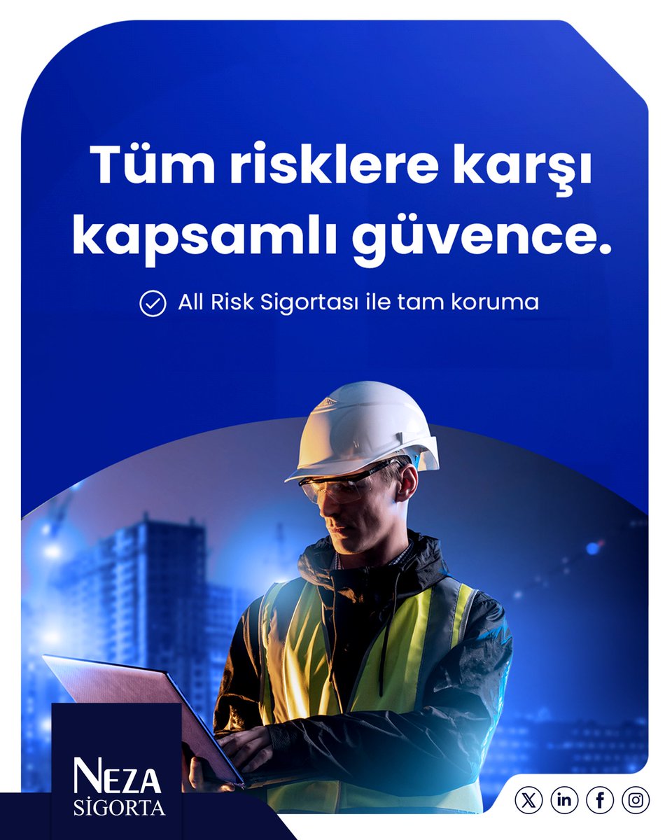 NezaSigorta's tweet photo. İşletmenizi; yangın, yıldırım, infilak, deprem, sel, fırtına, toprak kayması gibi doğal afetlerin yanı sıra hırsızlık, kaza ve sabotaj gibi beklenmedik durumlara karşı güvence altına alın.

#NezaSigorta #GeleceğiniziSigortalıyoruz #AllRiskSigortası #AllRisk https://t.co/7vHS7vEDrX