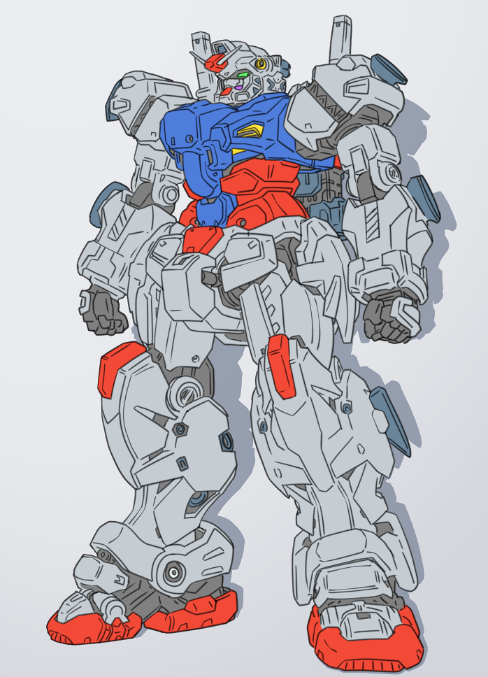 「3年間待たされ少し灰色になった白いガンダム 」|にーやんのイラスト
