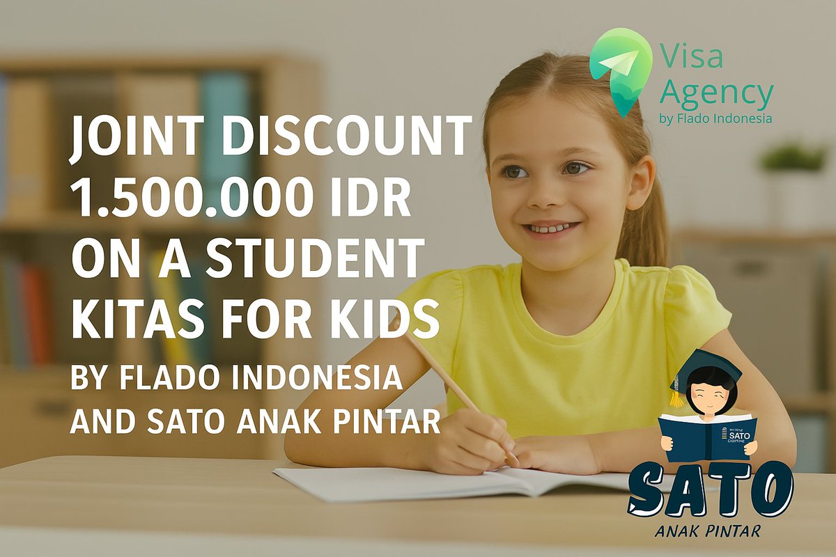 VisaFlado's tweet photo. Save 1,500,000 IDR on a child KITAS in Bali!
Flado + Sato Anak Pintar promo 👇
https://t.co/1Q6hwGlUXI

#KITAS #BaliVisa #ExpatKids https://t.co/UO3giSMJVu