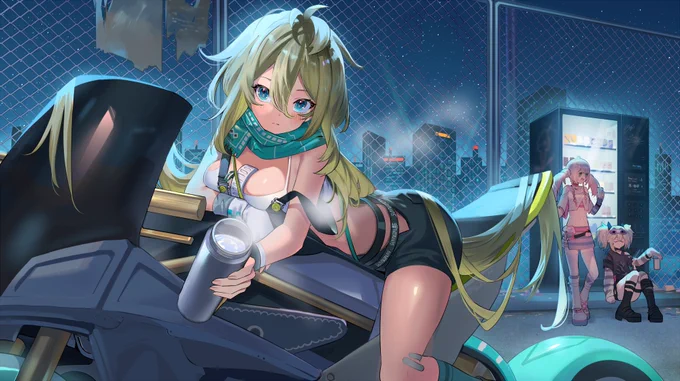 Hi guys! I recently illustrated a fanart for a new mobile game called CHASING KALEIDORIDER! If you're into motorbikes and gorgeous girls, don't miss this game! PV: #CHASINGKALEIDORIDER #KALEIDORIDER #Nana #Prome #UC