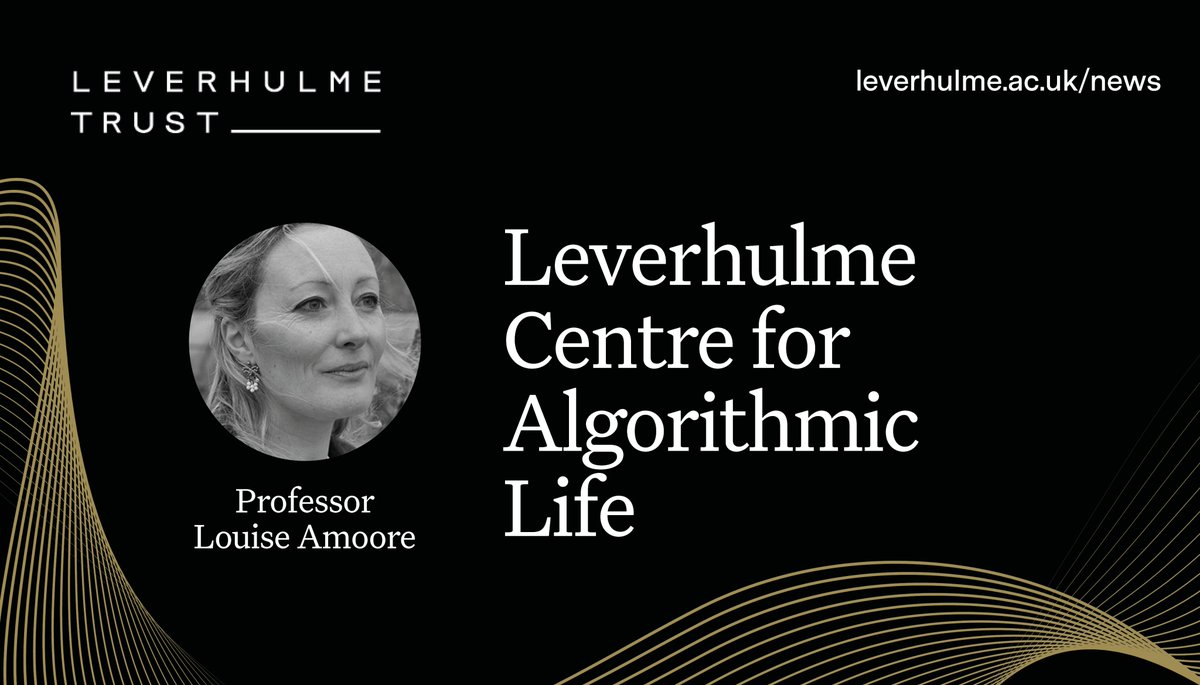 The Leverhulme Trust (@leverhulmetrust) on Twitter photo <a href="/AmooreLouise/">Louise Amoore</a> will lead the Leverhulme Centre for Algorithmic Life <a href="/GeogDurham/">Geography at Durham</a> <a href="/ImeisD/">IMEIS-DU</a> <a href="/durham_uni/">Durham University</a>, which aims to change the way we understand and study the interaction between people, machine learning and artificial intelligence algorithms. <a href="/AmooreLouise/">Louise Amoore</a> will lead the Leverhulme Centre for Algorithmic Life <a href="/GeogDurham/">Geography at Durham</a> <a href="/ImeisD/">IMEIS-DU</a> <a href="/durham_uni/">Durham University</a>, which aims to change the way we understand and study the interaction between people, machine learning and artificial intelligence algorithms.