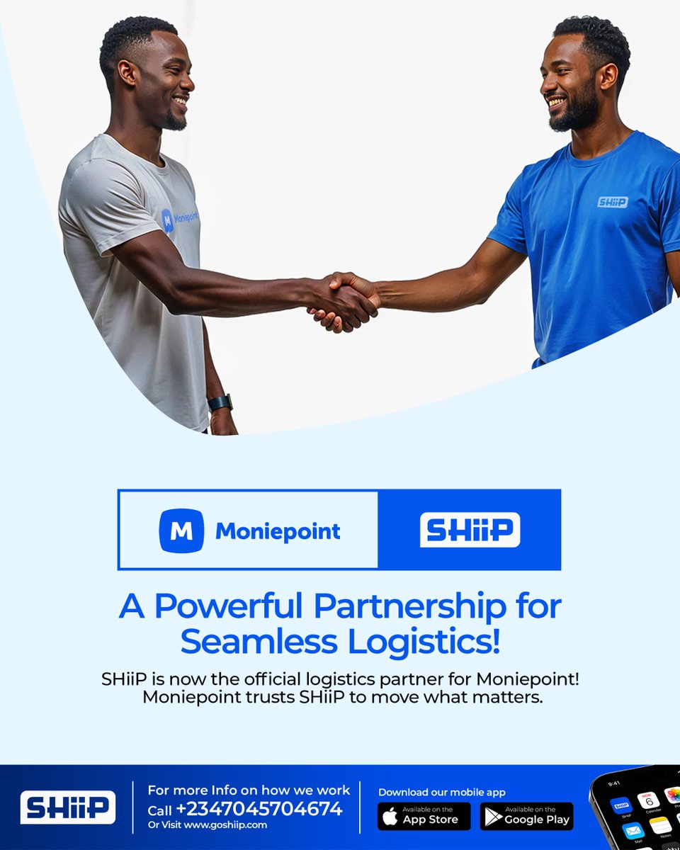 PAnother reminder that SHiiP has become the official logistics partner for <a href="/moniepointng/">Moniepoint MFB</a> 

We’ve been working with Moniepoint behind the scenes for some year now, ensuring their deliveries are smooth, but this year, we’re taking it to the next level!