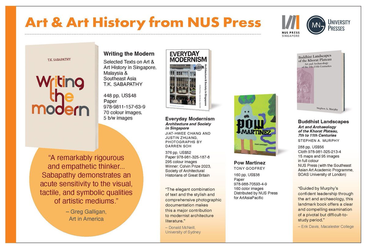 NUS Press (@nus_press) on Twitter photo The <a href="/forarthistory/">Association for Art History</a> conference starts today!
As a publisher in the fields of #Art, #ArtHistory and #VisualCultures, we are pleased to be displaying via <a href="/mare_nostrum_uk/">Mare Nostrum Group</a>. NUS Press director <a href="/katong/">Peter Schoppert</a> will also be attending!
Browse our virtual book list: buff.ly/Yf9ifu2 The <a href="/forarthistory/">Association for Art History</a> conference starts today!
As a publisher in the fields of #Art, #ArtHistory and #VisualCultures, we are pleased to be displaying via <a href="/mare_nostrum_uk/">Mare Nostrum Group</a>. NUS Press director <a href="/katong/">Peter Schoppert</a> will also be attending!
Browse our virtual book list: buff.ly/Yf9ifu2