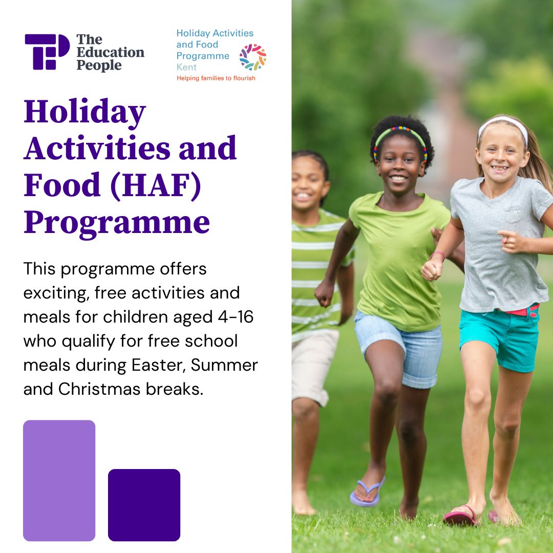 Looking for free Easter activities? 🤩

Perfect for children eligible for free school meals, The Holiday Activities and Food (HAF) Programme Kent offers exciting activities, nutritious meals and tips on healthy eating. 

Find out more here - ow.ly/mti750Vwhog