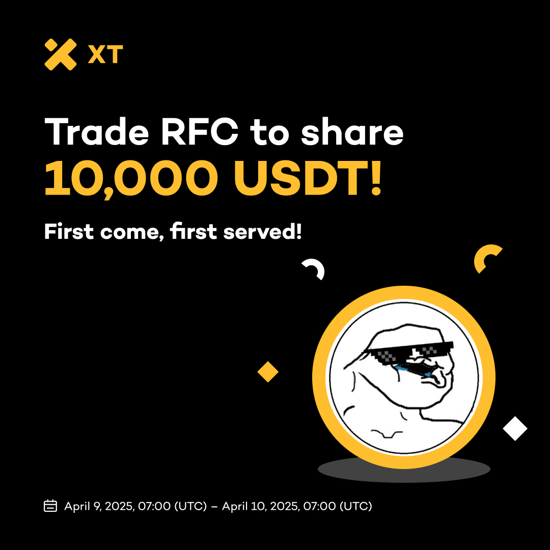 🚀 Trading Sprint Race: Trade $RFC to share 10,000 USDT! <a href="/RFindercoin/">Retard Finder Coin</a>

📅 07:00 on April 09 - 07:00 on April 10, 2025 (UTC)

Trade now 🤑 xt.com/en/trade/rfc_u…

Details 🔻
xtsupport.zendesk.com/hc/en-us/artic…

#XT #XTrade #Airdrop