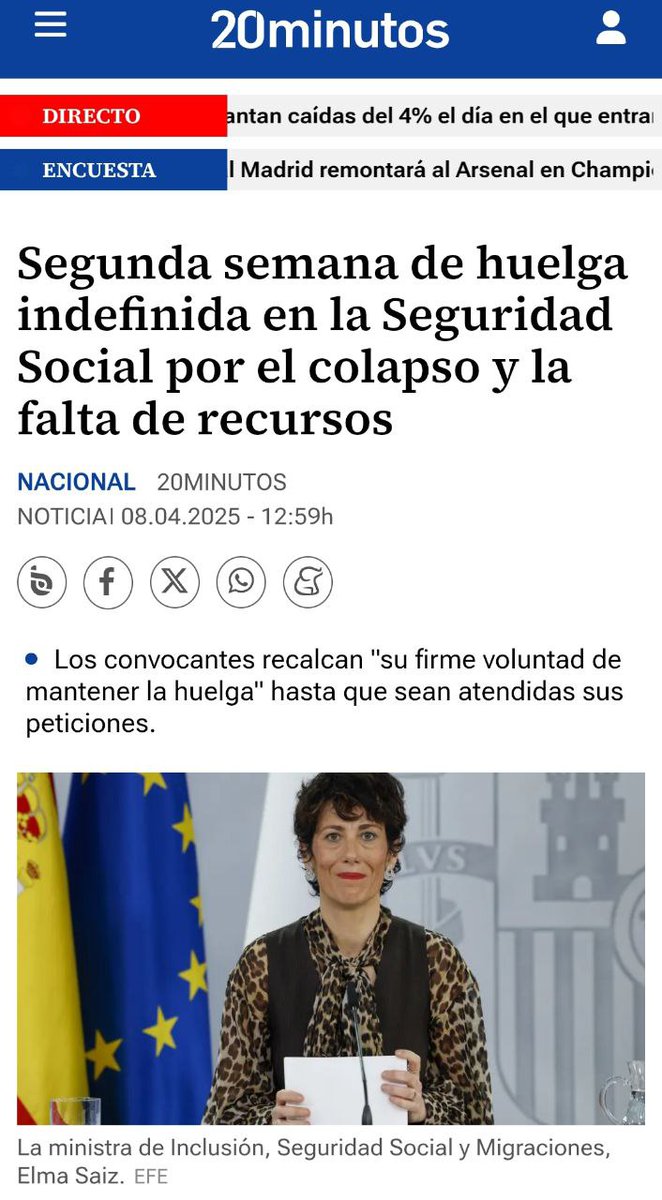 ⛔¿Estáis al corriente de esto? Es alarmante darse cuenta de que el #Estado no está equipado para la recesión que se avecina. Y por mucha propaganda gubernamental que difunda el gobierno, los hechos cantan.  Un servicio colapsado, es un servicio fallido❌.
20minutos.es/noticia/569880…