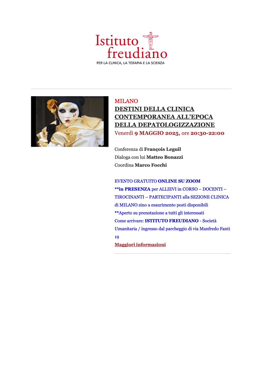 focchi's tweet photo. Evwenti di maggio dell'Istituto freudiano https://t.co/IiJvi8QCwT https://t.co/YiDgmDPl2z