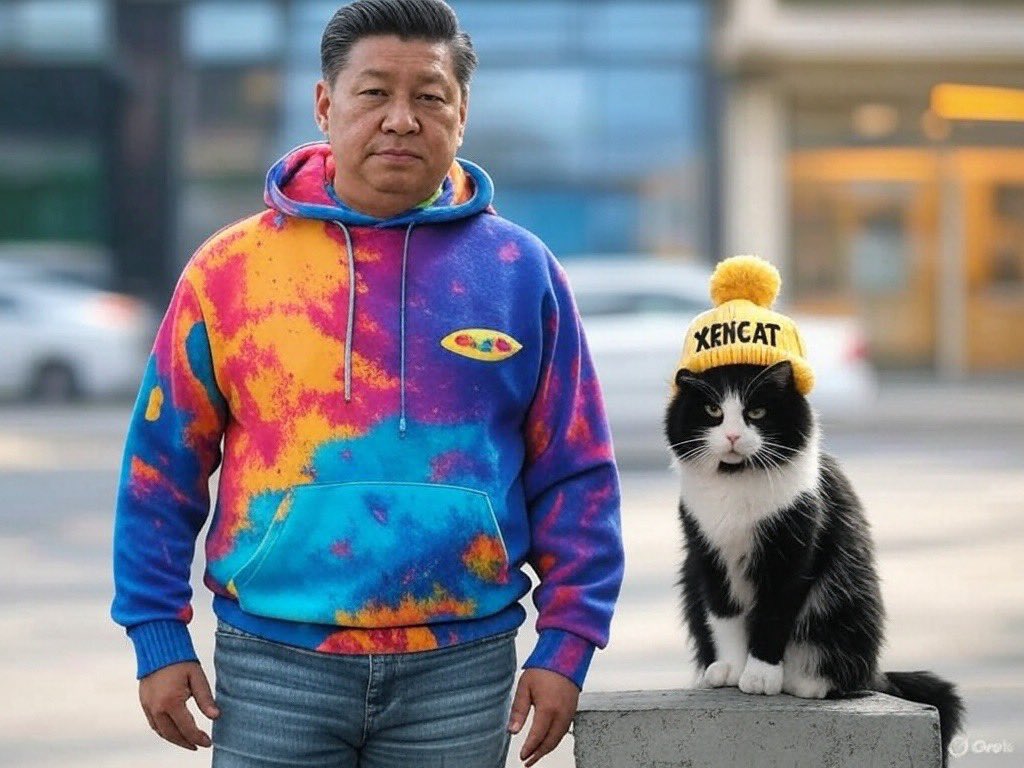 AlexX1xen's tweet photo. XenCat is built to thrive, no matter what tariffs Trump or Xi Jinping throw its way. Nothing can stop this cat from climbing to the top. 😼💪 #XenCat #TariffProof #Unstoppable #xen #x1 #XiJinping #China #usa #peace https://t.co/5dCEns6TlJ