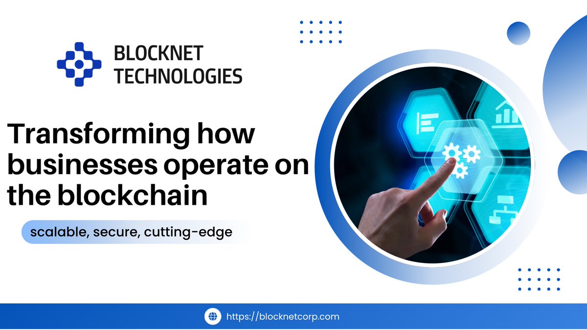 BlockNetCorp's tweet image. Revolutionizing Business with Blockchain Solutions

🚀 Redefining IT Infrastructure : At Blocknet Technologies, we’re transforming how businesses operate by integrating blockchain-powered tools into everyday workflows.

🌐 Scalable and Secure : Our solutions are designed to scale…
