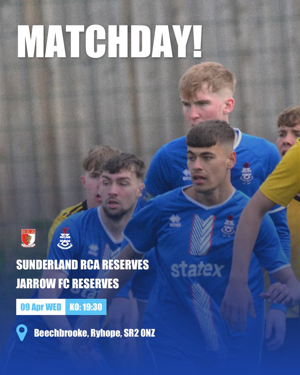 JarrowReserves's tweet photo. MATCHDAY!!! 🔵⚪️

Matchday 24 of the Wearside League campaign sees us travel to Ryhope tonight as we face Sunderland RCA Reserves. A 5-1 Jarrow win in the reverse fixture, the lads aim to make it six consecutive wins this evening.

Back the Boys in Blue tonight 🔵⚪️ https://t.co/g353HilVX6