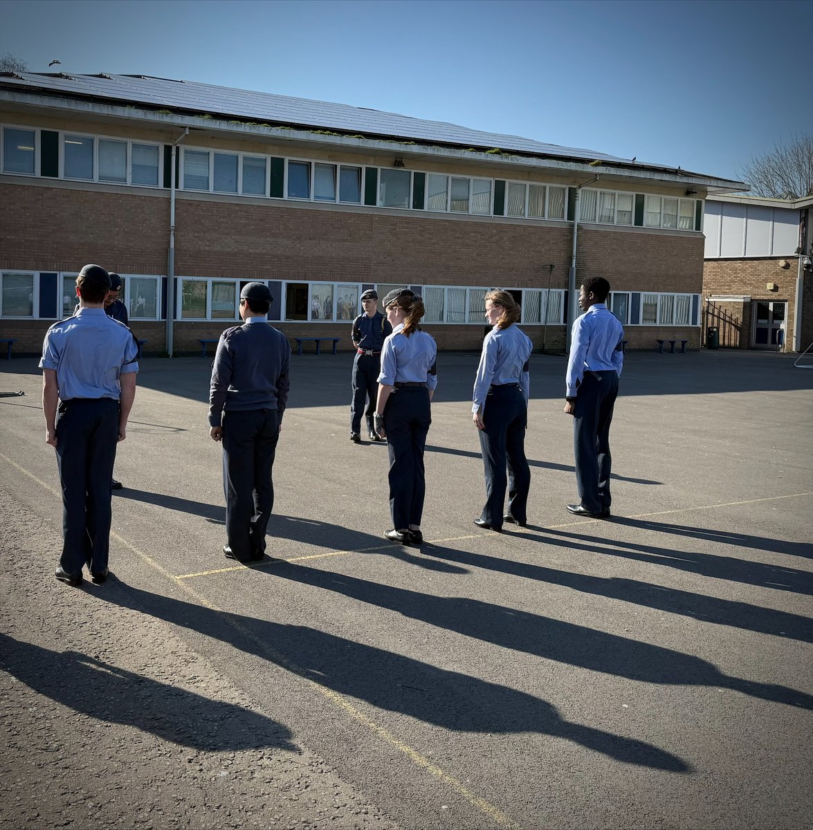 01.04.25 Cyber studies continued, led by Sgt Sam, and cadets completed drill training in small groups, with NCOs taking lead🫡the weather was not the only thing heating up, with the contentious topic of correct drill timings being hot topic among the Sgts!