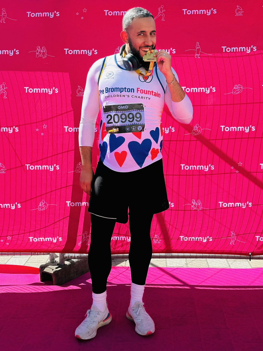 BromptonSupport's tweet photo. Congratulations to Omid Nivi - Head of Patient Safety, Quality and Clinical Governance @RBandH who completed the London Landmarks Half Marathon in aid of our charity. He raised £520 to help us support patient care. Thank you for your fantastic fundraising. ❤️💙 @LLHalf @tommys https://t.co/PvjQt8SLpn