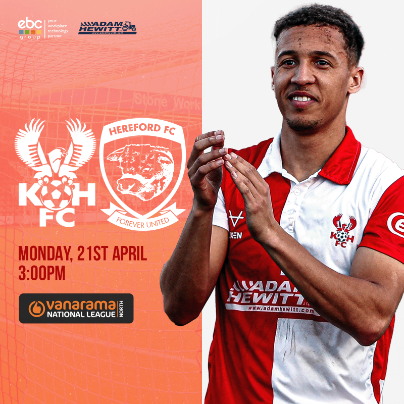 khfcofficial's tweet photo. ❌ AGGBOROUGH SOLD OUT

Our match against @HerefordFC on Monday has now sold out. All home and away tickets have been sold and no more are available.

Over 5,300 set for a huge game, ko 3PM. 

#Harriers 🦅
