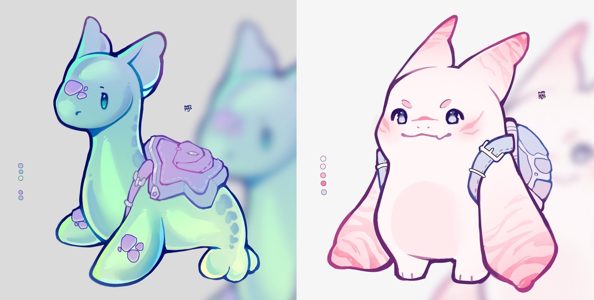 monphys's tweet image. Few mascot designs ~