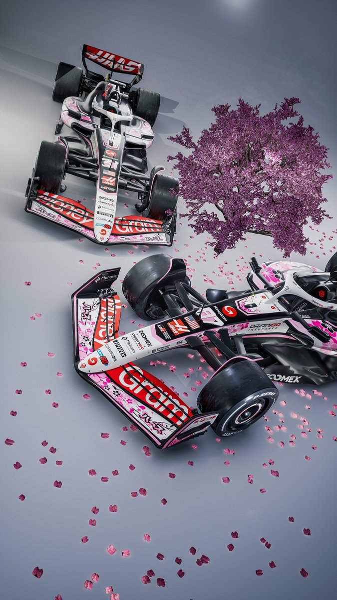 HaasF1Team's tweet photo. Sakura style Wallpaper Wednesday 🌸📱

Bring a touch of Japan to your lock screen! 🇯🇵 Choose your favorite, hold down on the photo, load in 4K and then to save to your phone! 👊

#HaasF1 #F1 #WallpaperWednesday https://t.co/LNdNXbetLo