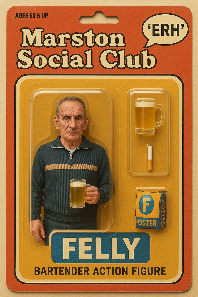 FostersFelly's tweet photo. Felly action figures coming soon 🍺 #Erh https://t.co/k5hcrfgAIR