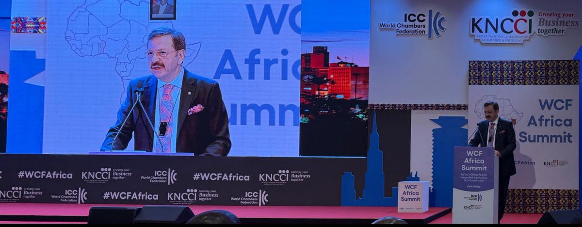 TurkeyIcc's tweet photo. ICC Türkiye ve TOBB Başkanı M. Rifat Hisarcıklıoğlu, ICC Dünya Odalar Federasyonu (WCF) Başkanı olarak bugün Nairobi’de düzenlenen “WCF Afrika Zirvesi”ne katıldı. Zirveye, Kenya Cumhurbaşkanı Sayın William Ruto ve Bakanlar da katıldı. https://t.co/8ebwjMWU8i