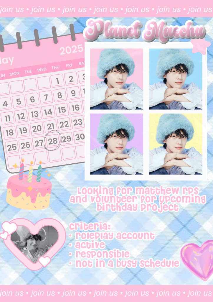 I love you, I want you, 𝗪𝗲 𝗻𝗲𝗲𝗱 𝘆𝗼𝘂! Calling all 𝘚͟𝘦͟𝘰͟𝘬͟ 𝘔͟𝘢͟𝘵͟𝘵͟𝘩͟𝘦͟𝘸 and other rps to join as volunteers for Seok Matthew's Birthday Project on 26-28 May. Let’s come together to create something moo-gical and full of love. 🦊🧡

＜s.id/pmbdaycrew >