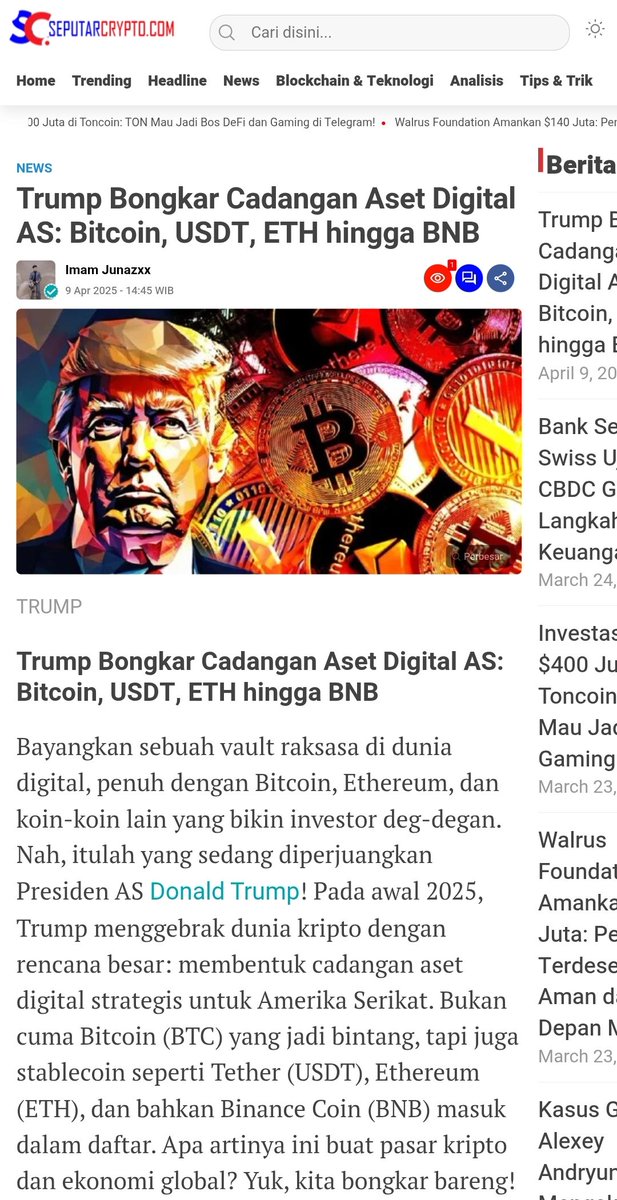 Ledger_line's tweet photo. Trump Bongkar Cadangan Aset Digital AS: Bitcoin, USDT, ETH hingga BNB
https://t.co/Xo7viTbljB

#trump #bitcoin #usdt #eth #bnb #cryptonews #investasikripto #crypto #blockchain #duniakripto #cryptocurrencies #kripto #ethereumindonesia #ethereum #nft #belajarinvestasi https://t.co/ln8DJpdHMo