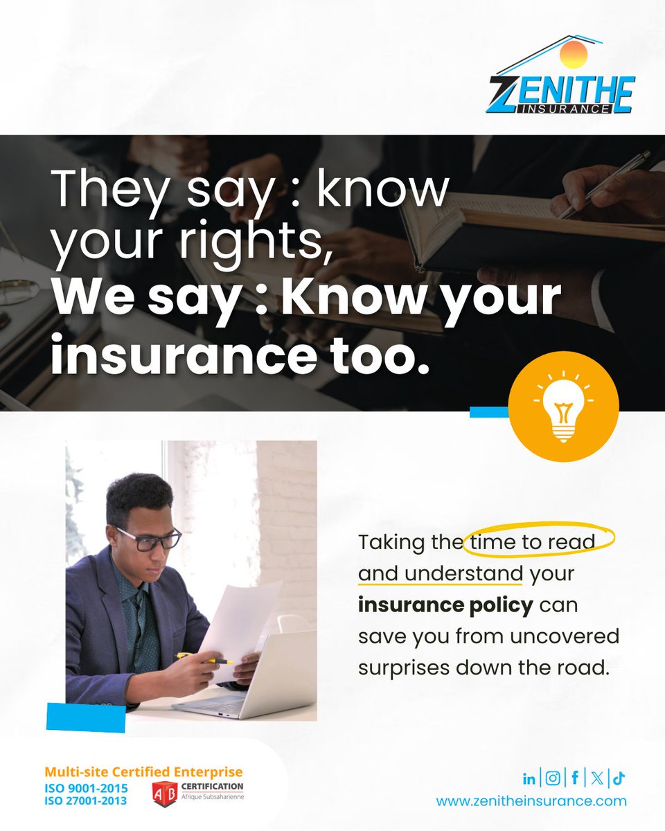 ZenitheInsuranc's tweet photo. Everyones talking about “knowing your rights,” but here is the real thing: do you know your insurance? Because trust us, there is nothing cute about surprise hospital bills or discovering too late what is not covered.

#ZenitheInsurance #Covered #InsuranceClarity #WeGotYou https://t.co/PNPBkWeOlj