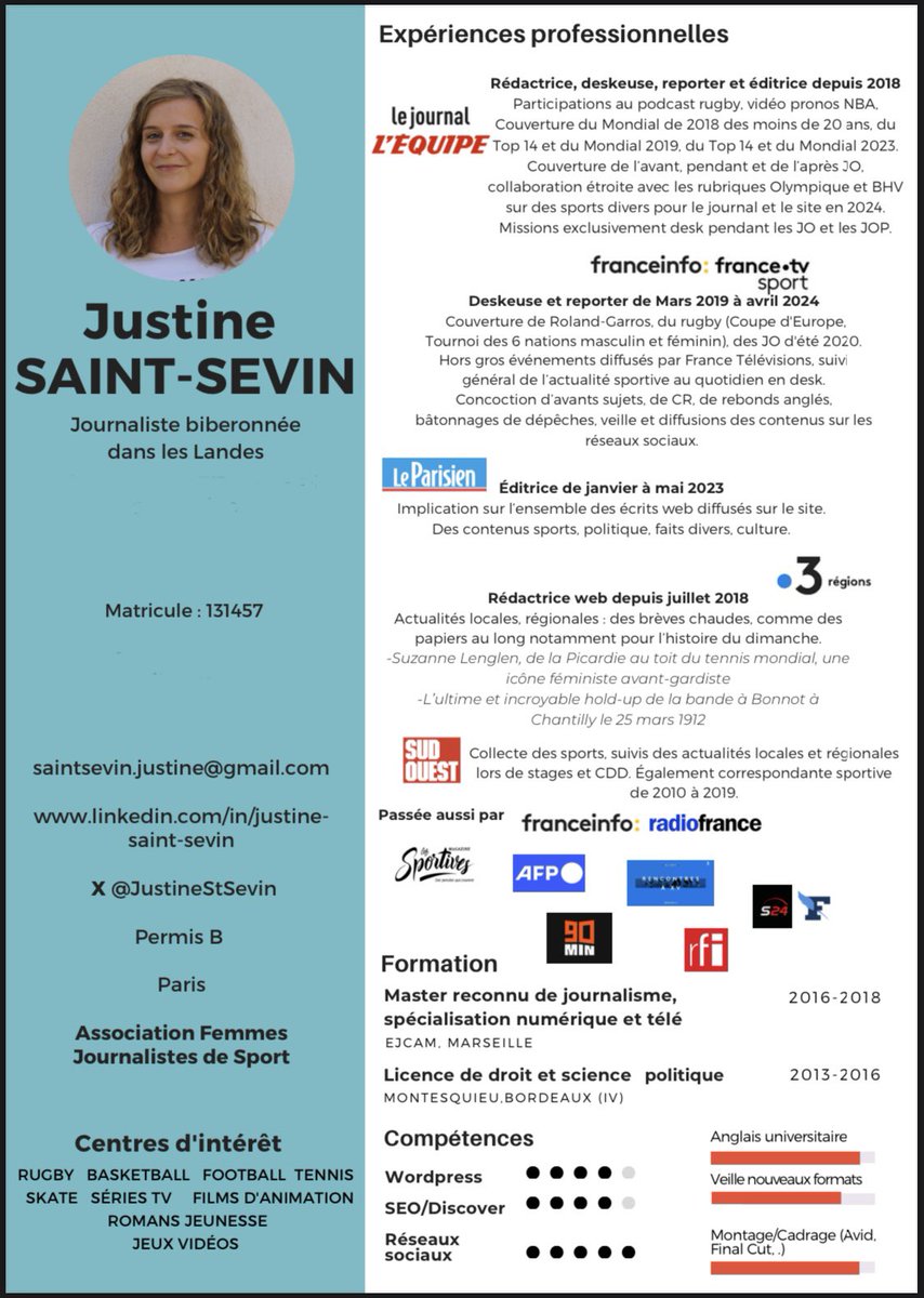 Justine Saint-Sevin 🦊 (@justinestsevin) on Twitter photo 🚨Hello par ici, je sors de ma DA habituelle car j’ai besoin d’un coup de pouce. La vie de journaliste indé étant ce qu’elle est… je suis en quête de nouvelles opportunités piges/CDD. Spécialisée dans le sport certes mais habile et curieuse d’autres choses. RT, like appréciés 🙏🏻 🚨Hello par ici, je sors de ma DA habituelle car j’ai besoin d’un coup de pouce. La vie de journaliste indé étant ce qu’elle est… je suis en quête de nouvelles opportunités piges/CDD. Spécialisée dans le sport certes mais habile et curieuse d’autres choses. RT, like appréciés 🙏🏻