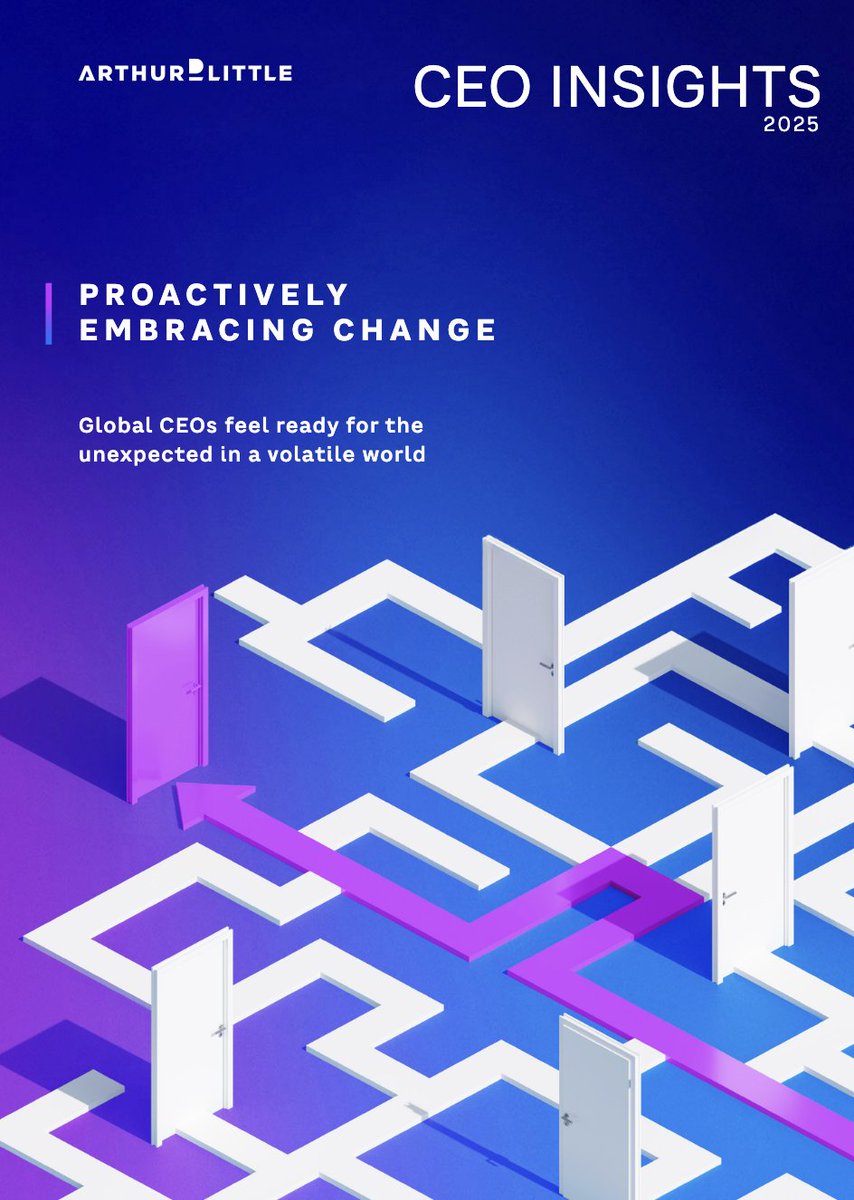 Arthur D. Little’s 2025 CEO Insights Study—our largest to date—combines insights from 309 global CEOs with actionable recommendations to help leaders navigate overall uncertainty.

Read the full report here: tinyurl.com/2s3ty38b

#CEOInsights #Leadership #Strategy