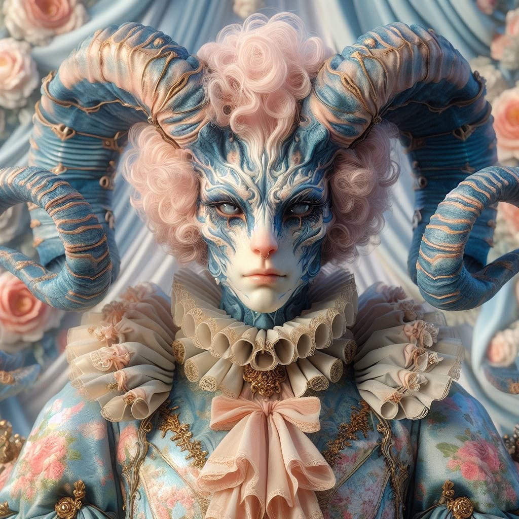 surajnishadai's tweet image. A fantastical figure with ram horns and rococo attire.🎨
.
.
#gan #neuralstyletransfer #digitalpainting #artwork #trippyart #trippy #neuralstyle #generatedart #aiartcomm #vqganclip #artistsoninstagram #vqganclipcommunitycolab #surrealart #cryptoart #nfts #design