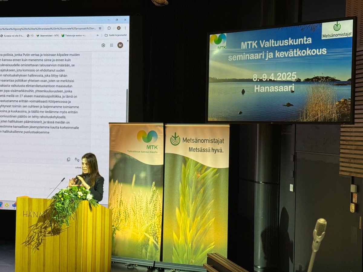 Copa-Cogecan pääsihteeri Elli Tsiforou esitelmöi.
#Mtk #Mhy