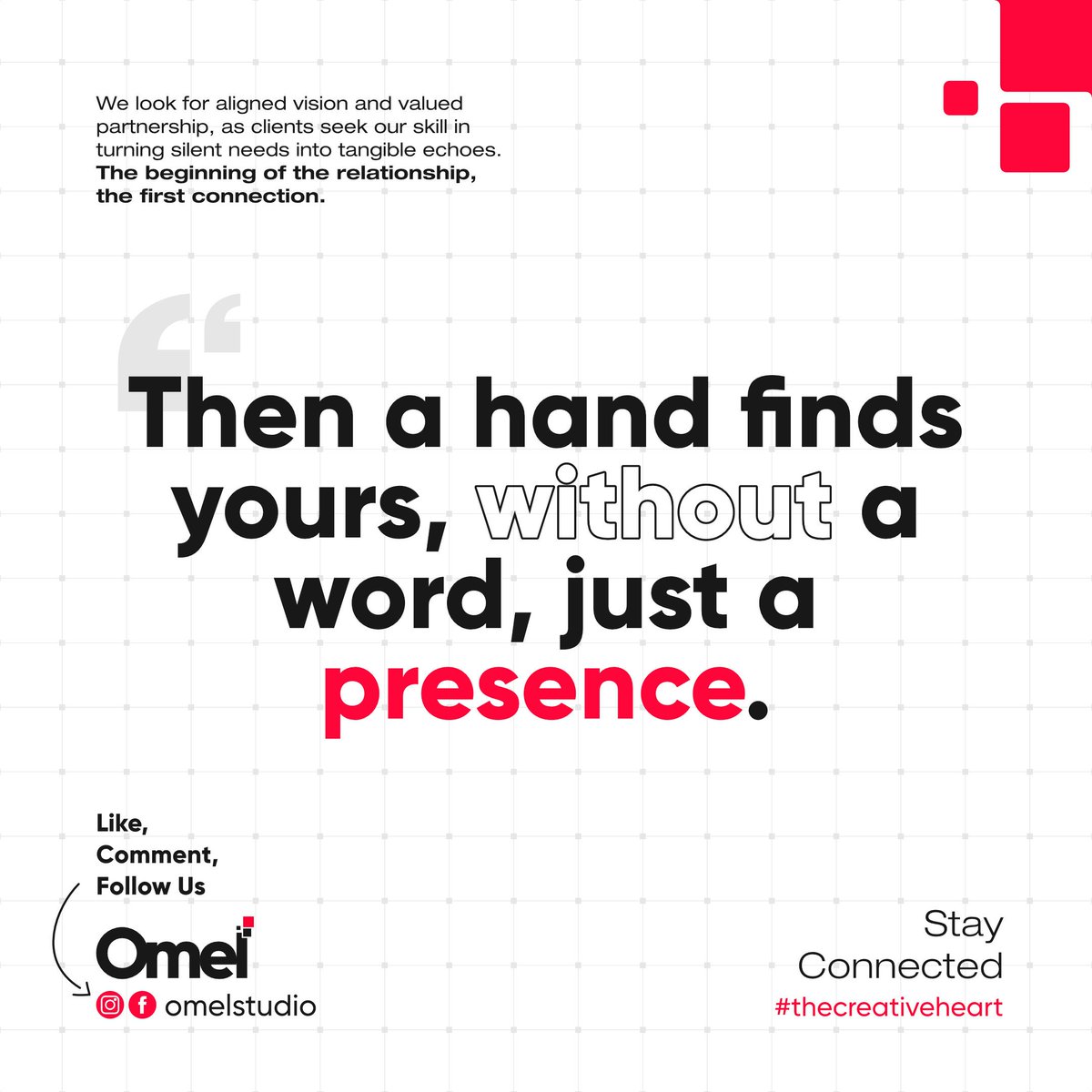 OmelStudio's tweet photo. Every great collaboration starts somewhere. We seek clients who resonate with our vision, just as they seek our ability to bring their silent needs to life.
Let's start our story together. ✍️
#OmelStudio #FirstConnection #RelationshipBuilding #ClientValue #DesignJourney https://t.co/wucU0LnLy2