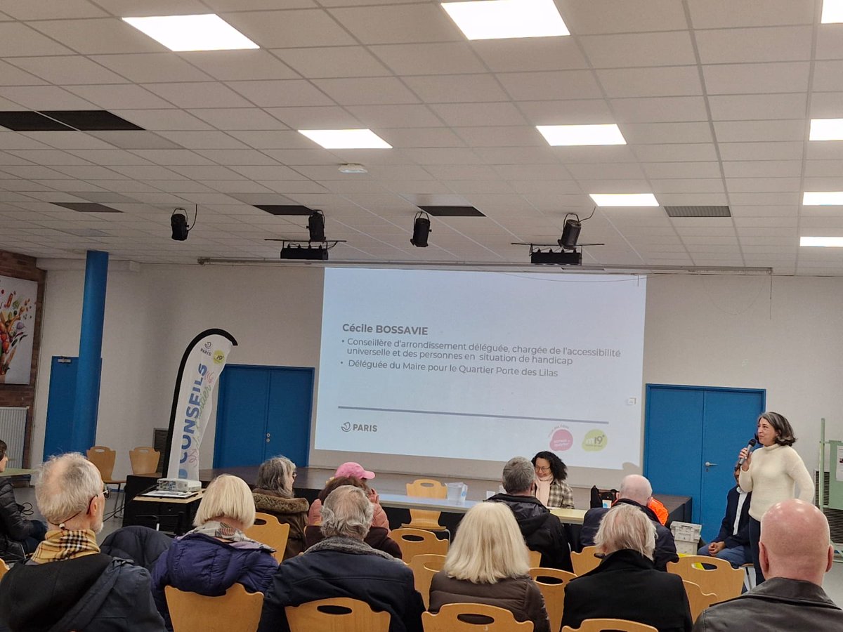 monquartier19's tweet image. Revivez les temps forts de la réunion publique du conseil de quartier Place des Fêtes, qui s'est tenue le 26 mars !
Des échanges riches, notamment consacrés au sujet du handicap et de l'insertion, en présence de @CecileBossavie ainsi que de l'IMPRO Faîtes des couleurs.