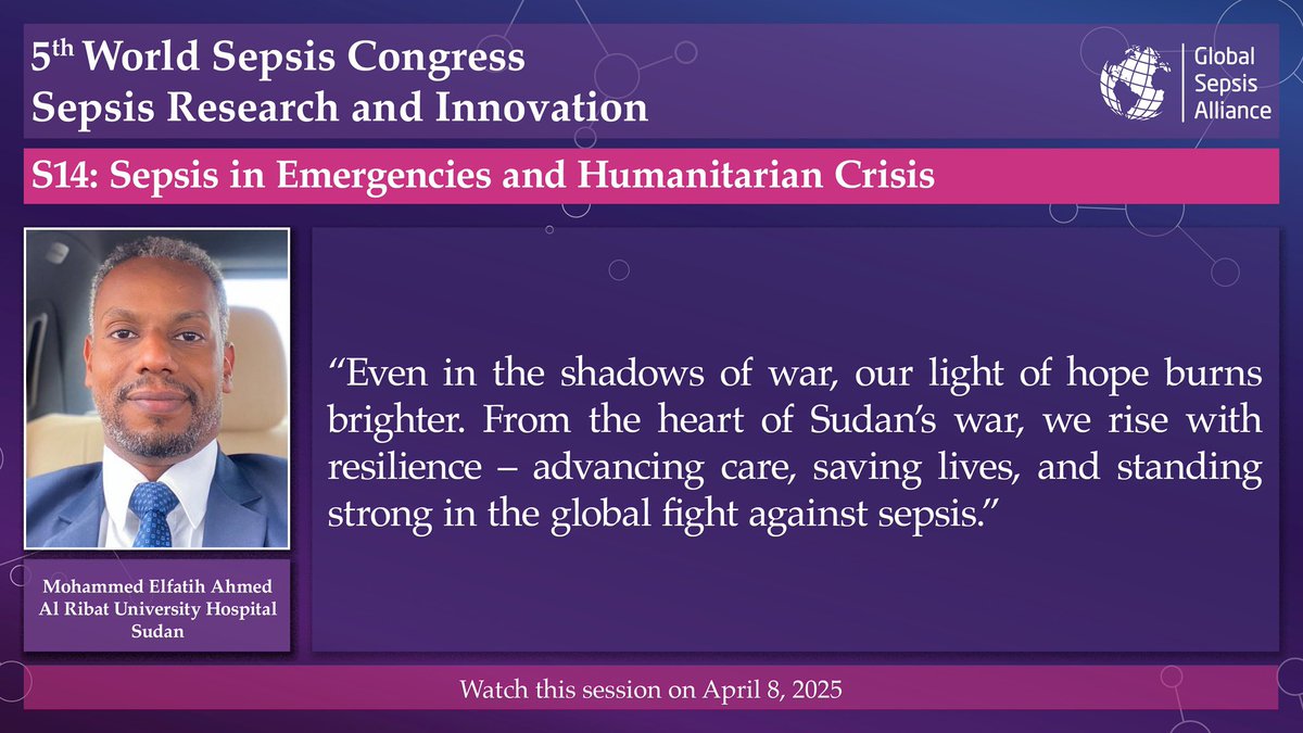“Even in war, healing is possible. Hope is stronger than fear. And Sudan — Sudan will never die. ♥️.”

Let’s work to heal♥️ and build bridges not barriers and more pain🫶🏾.
#hope #Healing 
#StopSepsis #SaveLives
#TransformationOfHealthcare

<a href="/WorldSepsisDay/">World Sepsis Day</a>
<a href="/GlobalSepsis/">Global Sepsis Alliance (GSA)</a>