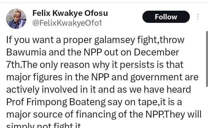 Baba68911593's tweet photo. This man (@FelixKwakyeOfo1 ) and his likes scam an entire nation! 
#StopGalamseyNW
#PresidentMahamaactNw. https://t.co/wffEJW413A
