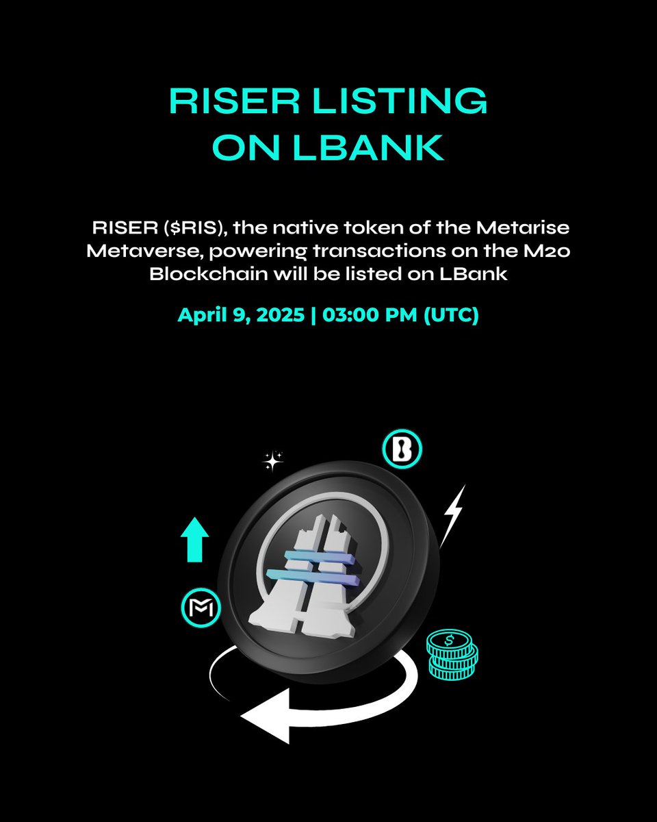 m20blockchain's tweet photo. RISER ($RIS) is the native utility token of the Metarise Metaverse ecosystem, enabling seamless transactions and interactions across the platform, which is built on the M20chain blockchain. #RISER #M20Chain #BuildOnM20 #LBankListing #Metaverse #BlockchainBuilders https://t.co/FcWUrVZlsa