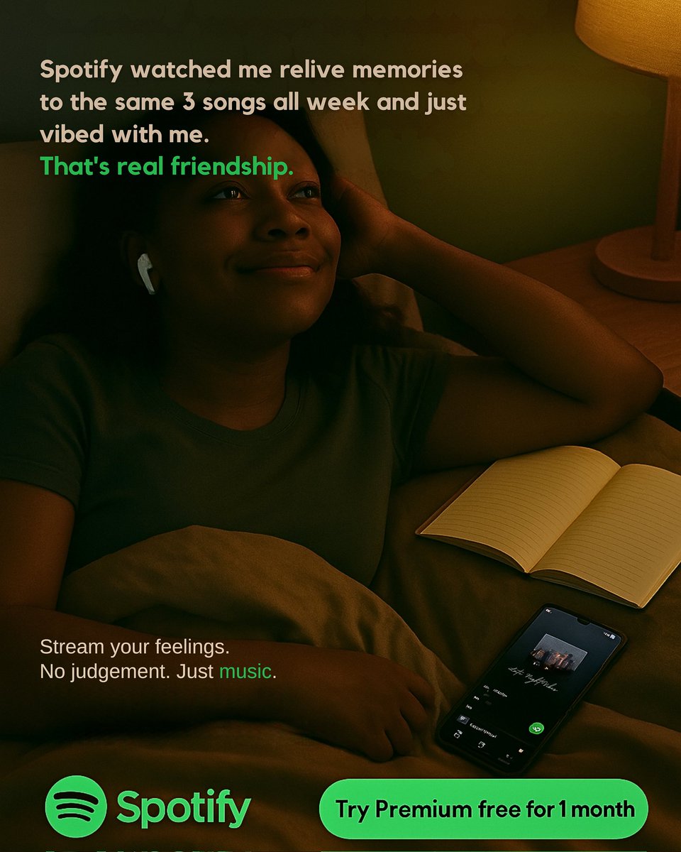 Damian__CE's tweet photo. Midweek drafts: Spotify Ad version
(P.S. This ad might’ve been designed by AI)🤭
#SpotifyAd
#SpotifyPremium #StreamYourFeelings https://t.co/xajpbmQdBU