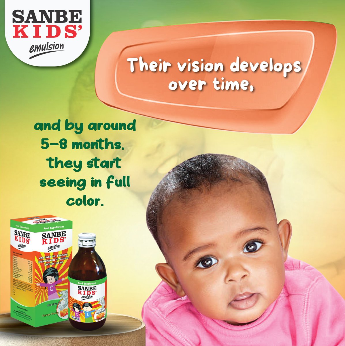 sanbekidsKE's tweet image. Can newborns actually see you - or are they just staring into space?
Here are some eye-opening (pun intended!) facts about how your baby’s vision develops as they grow, and how Sanbe Kids' Emulsion supports the journey.
#eyehealth #visiondevelopment #sanbekidsemulsion