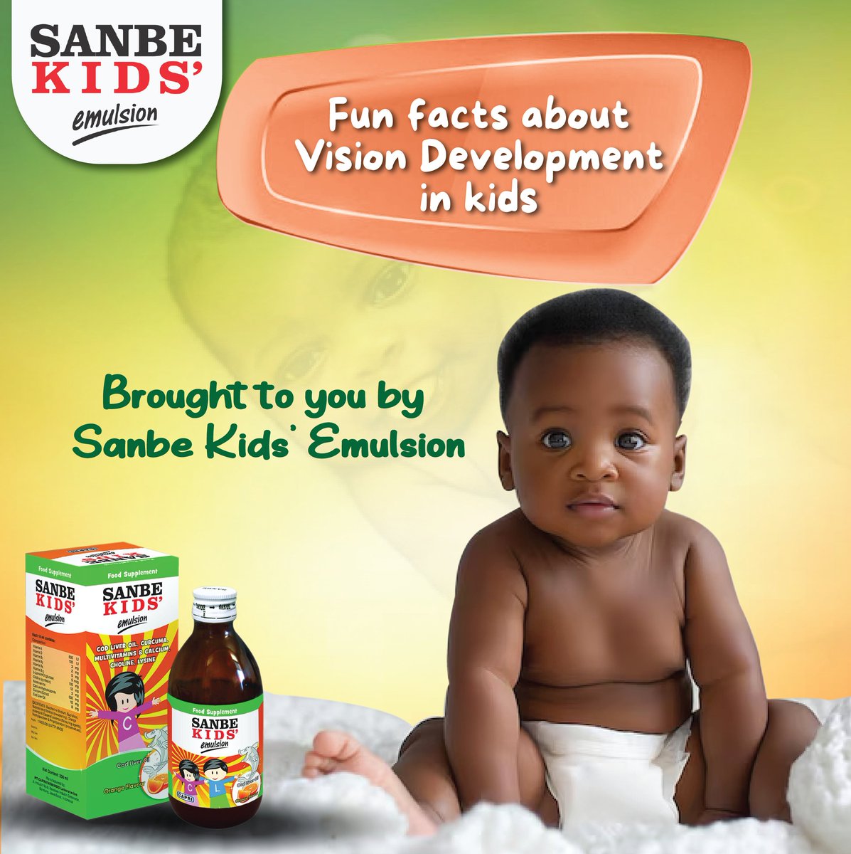 sanbekidsKE's tweet image. Can newborns actually see you - or are they just staring into space?
Here are some eye-opening (pun intended!) facts about how your baby’s vision develops as they grow, and how Sanbe Kids' Emulsion supports the journey.
#eyehealth #visiondevelopment #sanbekidsemulsion