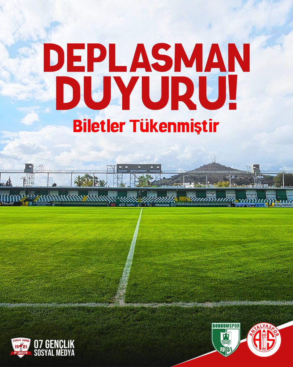 DEPLASMAN DUYURU!

12 Nisan Cumartesi günü saat 19.00’da Bodrumspor ile oynayacağımız karşılaşmanın deplasman biletleri tükenmiştir.

Maç için otobüslerimiz Cumartesi sabah saat 06.00’da dernekten hareket edecektir. Maça gidecek taraftarlarımızın KIRMIZI giymesi zorunludur.