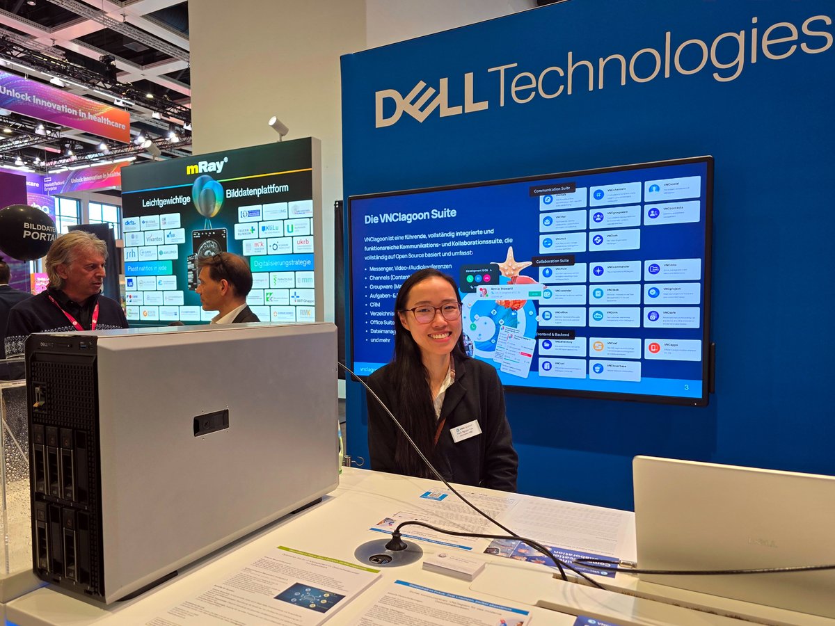 vncbiz's tweet photo. Wir sind noch bis 10.04.2025 auf der @_DMEA in Berlin, dem Event für die Digitalisierung der Gesundheitswirtschaft. 

Vorteile von VNClagoon im Gesundheitswesen:
 
✅ Flexibel und integriert für nahtlose Arbeitsabläufe
 
✅ Open Source - VNClagoon ist datenschutzkonform, transparent und auditierbar
 
✅ Attraktive Preise mit Spezialkonditionen für den Gesundheitsbereich
 
✅ Modular & skalierbar und somit komplett auf Ihre Bedürfnisse anpassbar 
✅ Performante & brandingfähige Frontends in Form von mobilen Apps, Web Clients sowie Desktop Clients für jedes Endgerät. 
✅ Betrieb am Ort Ihrer Wahl: EU Cloud, On Premise, private oder public Cloud oder auch Hybrid 
✅ VNCdirectory ermöglicht eine granulare Verwaltung aller Module an einem Ort 
✅ Software aus Europa: VNC ist in der Schweiz und Deutschland zuhause.

Treffen Sie uns in Halle 2.2 am Stand B-102 von Dell Technologies für eine Präsentation von VNClagoon oder ein persönliches Gespräch! 
 
Details zu VNClagoon für das Gesundheitswesen: https://t.co/XnHSQzxNWg

#dmea #VNClagoon #sichereKommunikation #sichereKollaboration #Datenschutz #Datensouveränität #sichereSoftware #Datensicherheit