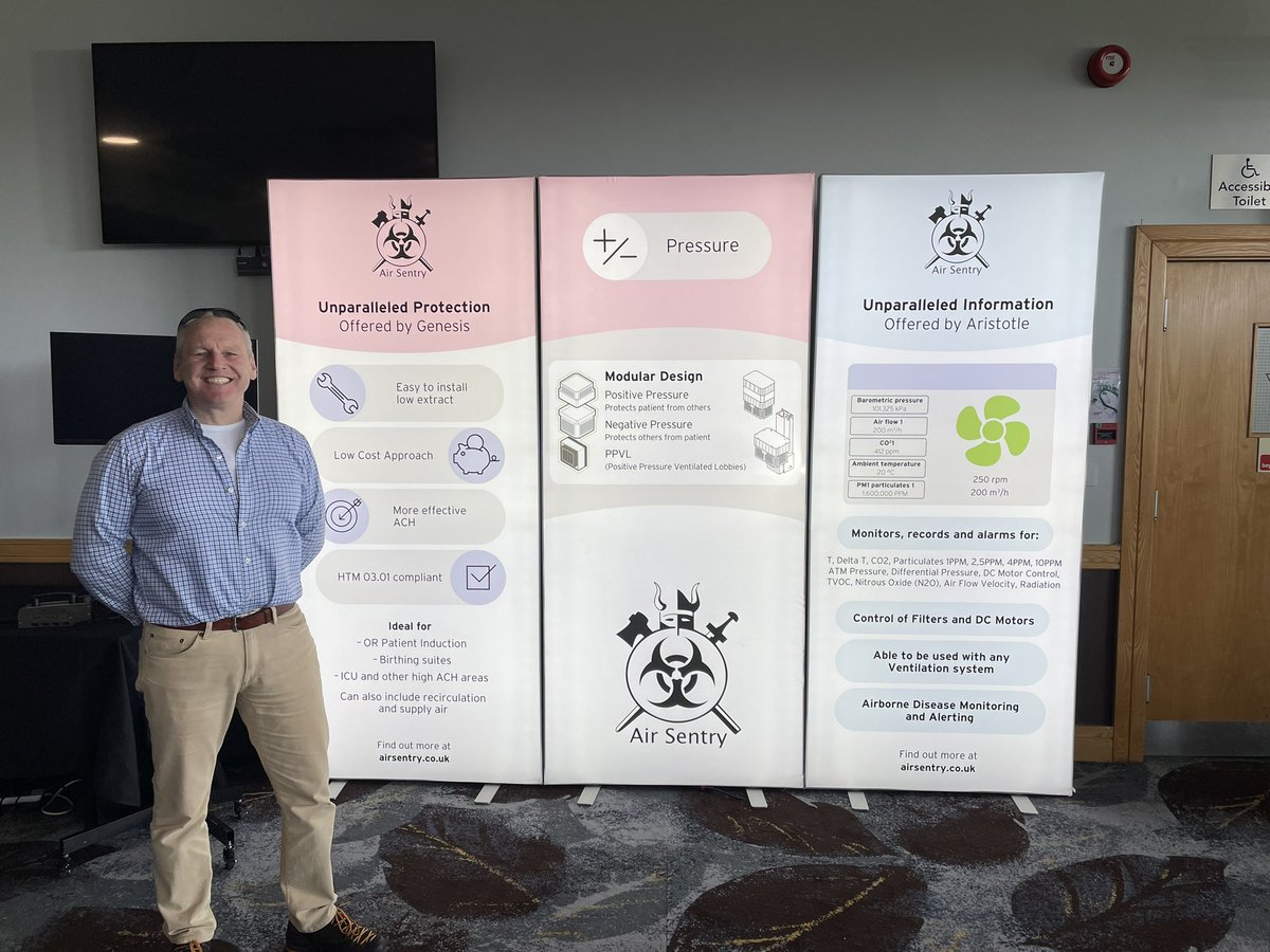 Great to be sponsoring <a href="/IHEEM/">IHEEM</a> #Innovation conference today

<a href="/ACPCarnegie/">Andrew Carnegie</a>, our founder and MD, is taking on #IAQ (#CIAQ) , why and how, at 10:10

(Our northern sales manager Steve in picture)

#ventilation #airquality #NHS
