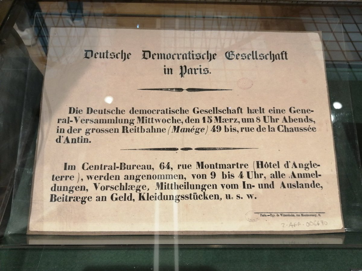 Aujourd'hui, visite guidée de la très belle expo à la bibliothèque historique de la ville de Paris sur l'immigration allemande à Paris (XIXe-XXe), préparée entre autres par ma collègue Mareike König!