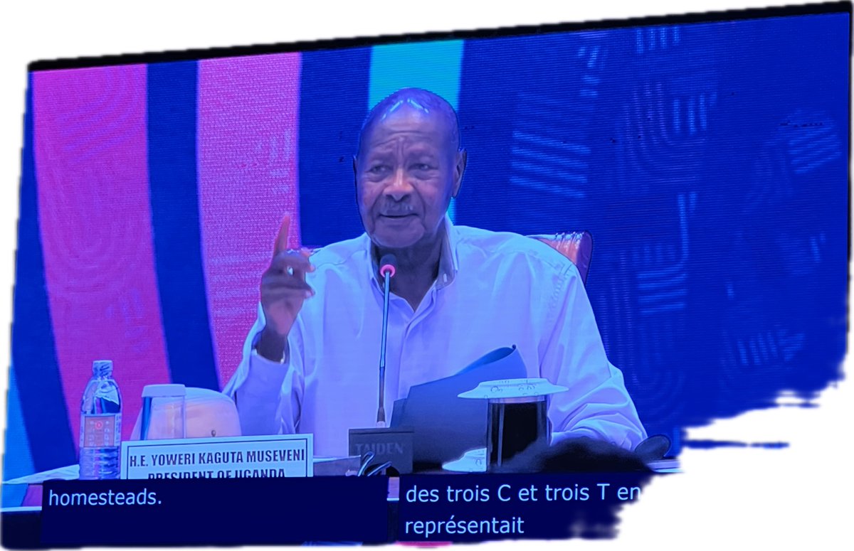 KarimaBBS's tweet photo. HE President Museveni addressing the 11th African Regional Forum on Sustainable Development #ARFSD 
in Kampalaon the theme: driving job creation &amp; eco growth.
Transform locally, stop exporting raw  material https://t.co/YEI8Apzpgt