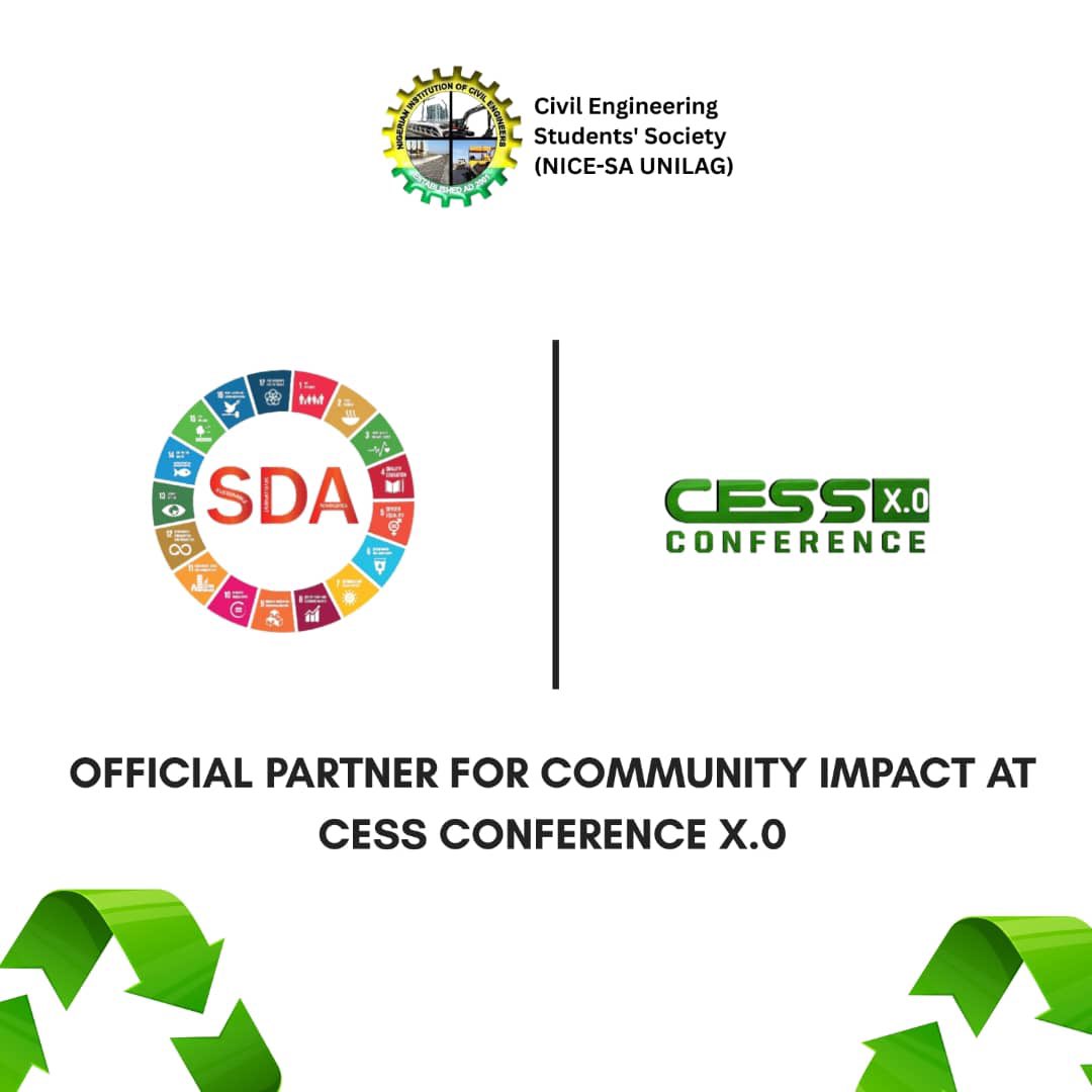_cessunilag's tweet photo. NICESA-Unilag is happy to announce that CESS Conference X.0 is partnering with SDA UNILAG for Community Impact Initiatives.
#Sustainability #YouthEmpowerment #sustainabilitydevelopment #SDAUnilag https://t.co/5XAJ7ch66f