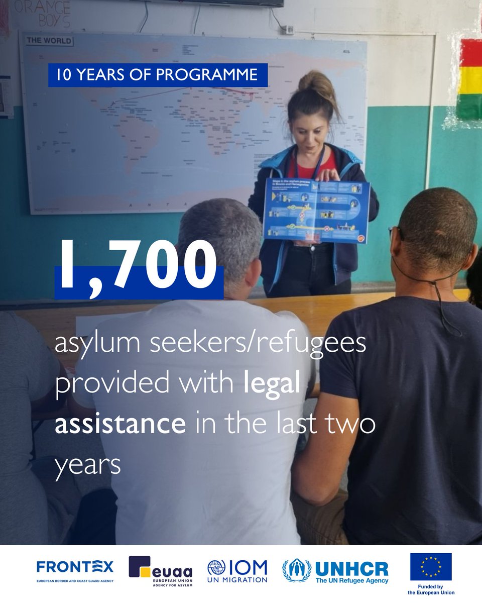 UNHCRBiH 🇧🇦 (@unhcrbih) on Twitter photo For a decade, an 🇪🇺-funded programme has been implemented by <a href="/refugees/">UNHCR, the UN Refugee Agency</a>, <a href="/EUAsylumAgency/">EU Agency for Asylum - EUAA</a>, <a href="/frontex/">Frontex</a> & <a href="/UNmigration/">IOM - UN Migration 🇺🇳</a>
Strengthening #asylum management in 🇧🇦 & other countries of the Western Balkans, helping #refugees to rebuild their lives. For a decade, an 🇪🇺-funded programme has been implemented by <a href="/refugees/">UNHCR, the UN Refugee Agency</a>, <a href="/EUAsylumAgency/">EU Agency for Asylum - EUAA</a>, <a href="/frontex/">Frontex</a> & <a href="/UNmigration/">IOM - UN Migration 🇺🇳</a>
Strengthening #asylum management in 🇧🇦 & other countries of the Western Balkans, helping #refugees to rebuild their lives.