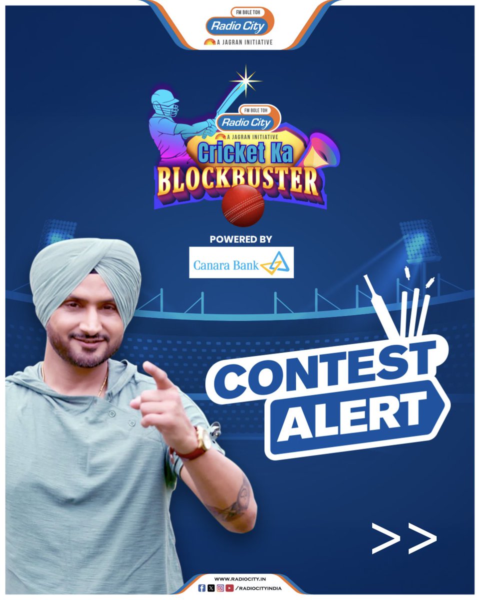 Contest_In (@contest_in) on Twitter photo RT: <a href="/radiocityindia/">Radio City</a> #ContestAlert
Want to win exclusive merchandise signed by Harbhajan Singh?🤩
Follow these steps:
👉🏼Answer all 3 questions correctly in the comments below.
👉🏼Add your city hashtag (e.g., #Mumbai).
👉🏼Tag 3 friends who love cricket!
👉🏼Make sure you’re RT: <a href="/radiocityindia/">Radio City</a> #ContestAlert
Want to win exclusive merchandise signed by Harbhajan Singh?🤩
Follow these steps:
👉🏼Answer all 3 questions correctly in the comments below.
👉🏼Add your city hashtag (e.g., #Mumbai).
👉🏼Tag 3 friends who love cricket!
👉🏼Make sure you’re