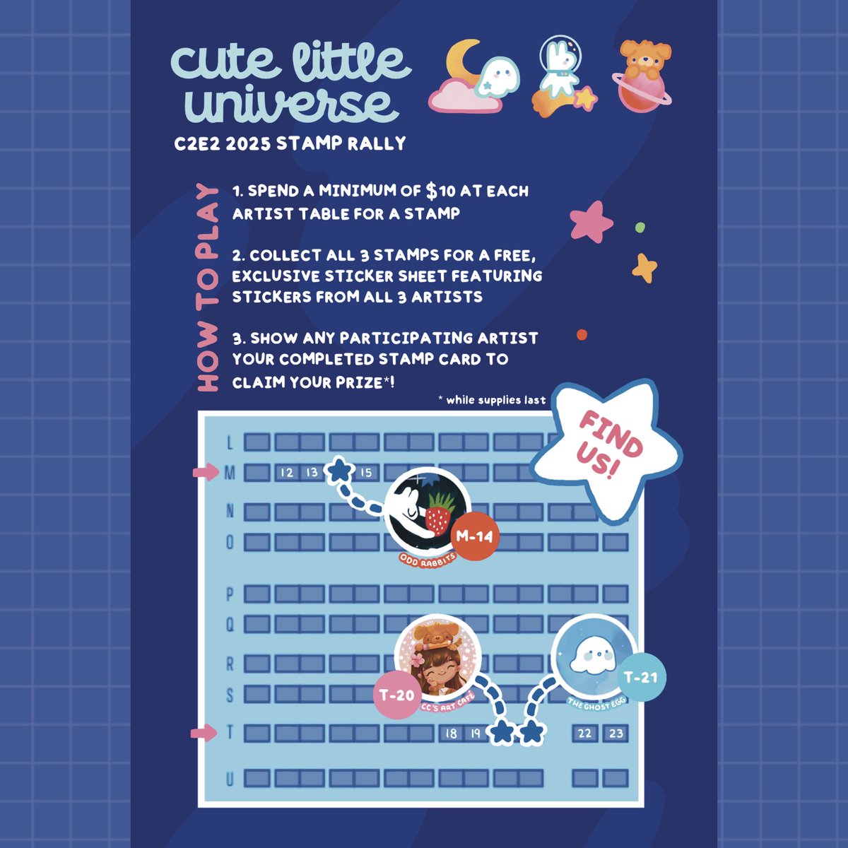 Mary Ann | C2E2 T-21 (@theghostegg) on Twitter photo Make sure you stop by for our Cute Little Universe stamp rally with <a href="/ccsartcafe/">cc🌷 sakura con 2332 • houston stationery</a> and <a href="/oddrabid/">🍒odd rabbits🐇 c2e2 m14</a>! Collect our stamps for an exclusive sticker sheet 💫 Make sure you stop by for our Cute Little Universe stamp rally with <a href="/ccsartcafe/">cc🌷 sakura con 2332 • houston stationery</a> and <a href="/oddrabid/">🍒odd rabbits🐇 c2e2 m14</a>! Collect our stamps for an exclusive sticker sheet 💫