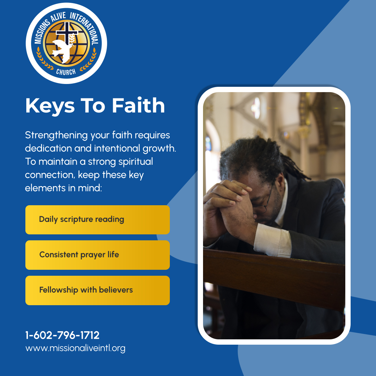 Missionsalive_'s tweet photo. A strong faith isn’t built overnight—it grows through prayer, study, and community. Take small, consistent steps toward deepening your relationship with God every day! 

#GrowInFaith #PhoenixAZ #ReligiousOrganization https://t.co/wgmEv6C4Ii