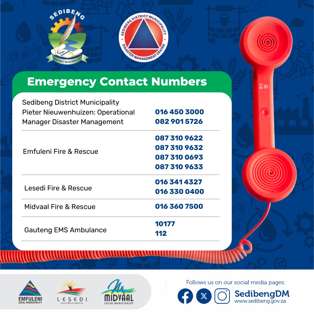 What are floods?
flooding happens when water level rise beyond what the land can handle. It can happen in cities, rural areas, near rivers, or even suddenly as flash floods. Stay alert this rainy season. Be prepared. Stay safe.
#sedibengcares #floodAwareness