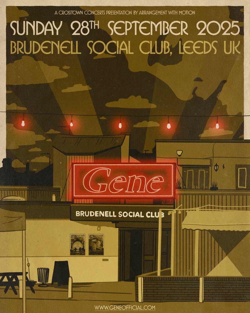 . <a href="/geneband_/">geneofficial</a> play Brudenell Social Club, Leeds on Sunday 28th September. Tickets go on sale Friday at 10am: crosstownconcerts.seetickets.com/event/gene/bru…